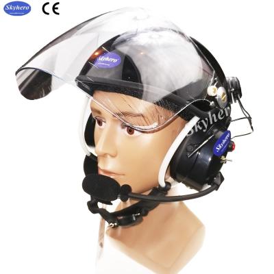 China Active Noise Reduction Paramotor helmet with full headset GD-C Black Factory directly sale Powered paragliding helmet for sale