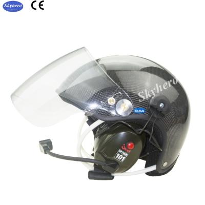 China Carbon Fiber Noise cancel Paramotor helmet with full headset CR-GD-C02  Factory directly sale Powered paragliding helmet for sale