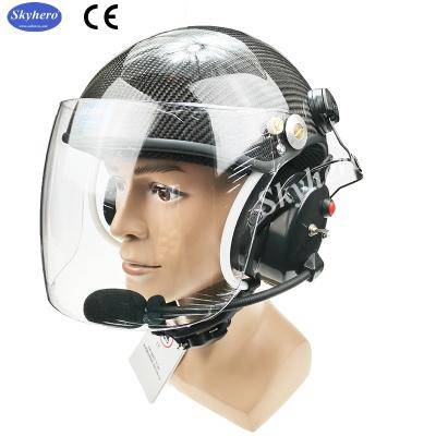 China Carbon Fiber Active Noise Reduction Paramotor Helmet With Full Headset Factory Directly Sale Powered Paragliding Helmet for sale