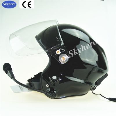 China Noise Cancel PPG  Black Helmet With Full Headset EN966 Certificated Paramotor Helmet China Supplier for sale