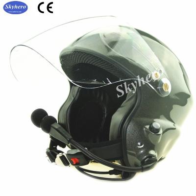 China Noise cancel Paramotor helmet Blue with headset blue Open face PPG helmet two side PTT control blue red black for sale