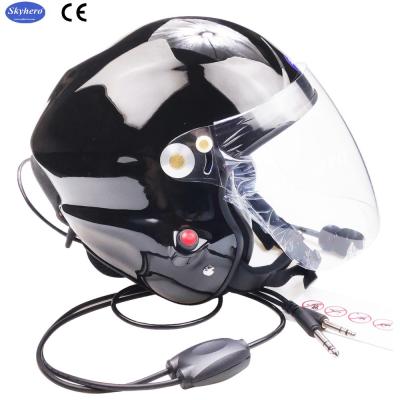 China Noise Cancel PPG  Black Helmet With Full Headset EN966 Certificated Paramotor Helmet China Supplier blue red black for sale