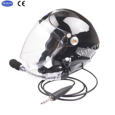 China Black Noise Cancel Paramotoring Helmet EN966 Standard Headset Single 6.3mm Jack Plug for sale