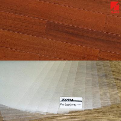 중국 뜨거운 판매 1000mm 1300mm 너비 투명 순수 PVC 착용 저항 층 공급자 SPC 바닥 판매용