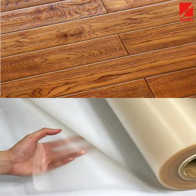 China 1000mm 1300mm Transparent Waterproof Pure PVC Wear Layer Supplier For LVT Flooring for sale