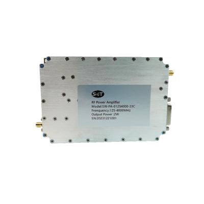 China Customized Solid State High Power RF Amplifier 0125-4000MHz 2W 33dBm Microwave Amplifier for Military Communication for sale