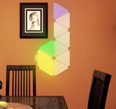 China 6500K Rgb Wall Light Panels Intelligent Triangle Corner Ceiling Light for sale