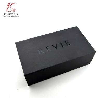 China Caixa de empacotamento do cartão preto dobrável do comprimento de 450mm para a sapata à venda