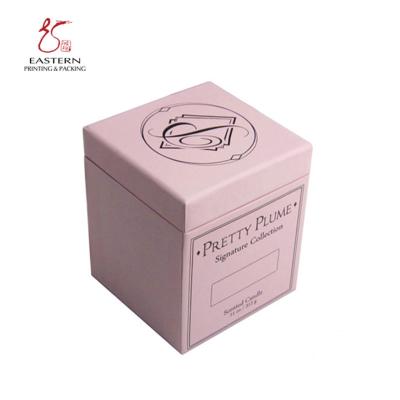 China Beautiful Pink Candle Packaging Box 1250gsm With Paper Insert for sale