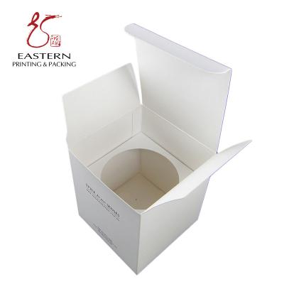 China SGS Approve Foldable 350gsm White Cardboard Custom Candle Box Packaging for sale