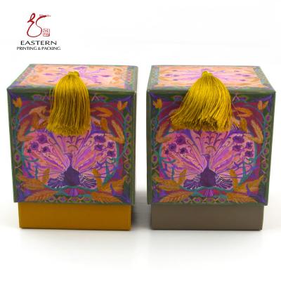 China Candle Packaging Box With Tassel Lid for sale