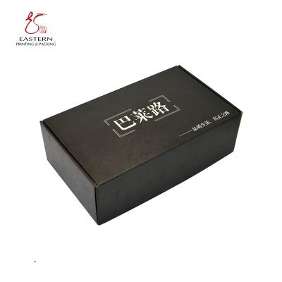 China 300gsm kraft paper CMYK Printing Corrugated Shoe Box With Black Print for sale