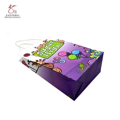 China Small Size various color Printed Paper Gift Bags For Food Packaging 210gsm for sale