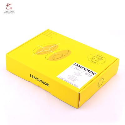 China Light yellow Eastern Custom Cardboard Shipping Boxes For Contact Lenses for sale