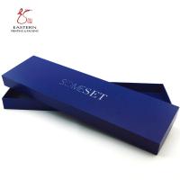 China Luxury Blue 60mm Width Hard Cardboard Boxes With Lids For Bow Tie for sale