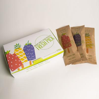 China Colorful Glossy Lamination Popsicle Cardboard Packaging Boxes 150mm length for sale