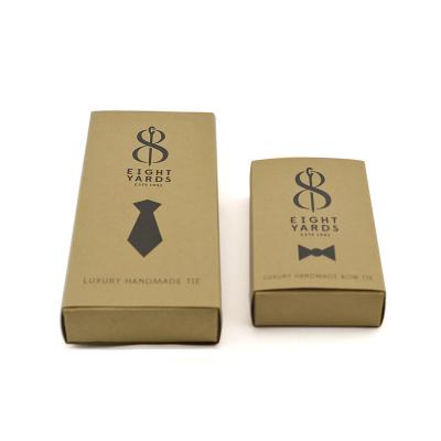 China Nature Brown 350gsm Kraft Cardboard Bow Tie Box Packaging With Custom Logo for sale