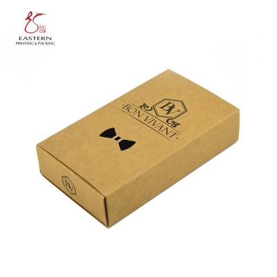 China Kraft Paper 70mm Width 120mm Length Foldable Cardboard Boxes For Bow Tie for sale
