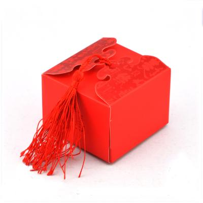China Cajas de empaquetado de la cartulina de la longitud de Logo Printed 120m m del color rojo para la boda en venta