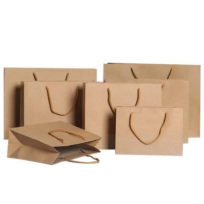 China Recycled Handmade Brown Kraft Paper Gift Bags OEM With Handle for sale