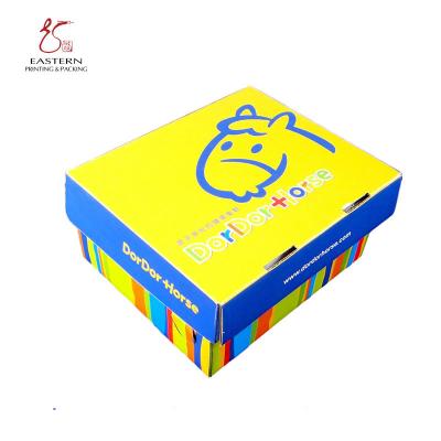 China Flap Rectangle Corrugated Shoe Box Colored Corrugated Cardboard Box for sale