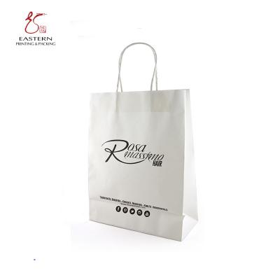 China Folding Type 4c Offset Printed Paper Bags Varnishing Eco Friendly for sale
