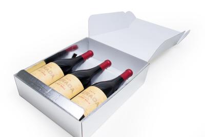 China As caixas de presente da garrafa de vinho do cartão corrugado personalizaram o logotipo à venda