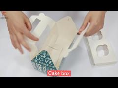 Beautiful Pink Christmas Handled Cake Cake Boxes With Window
