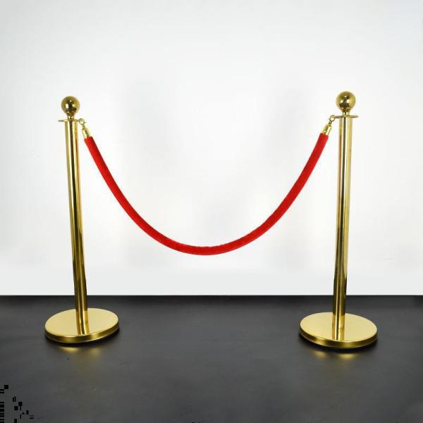 Quality Crowd Control Velvet Rope Stanchions Hotel Lobby Supplies Gold Silvery White for sale