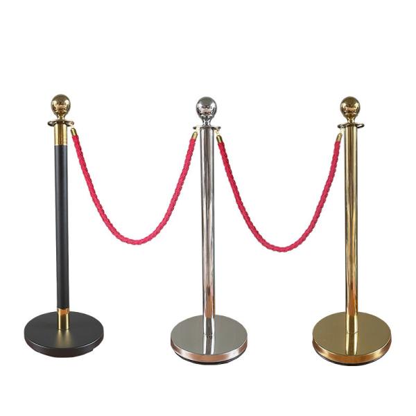 Quality Crowd Control Velvet Rope Stanchions Hotel Lobby Supplies Gold Silvery White for sale