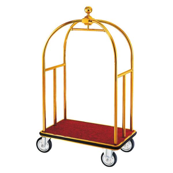 Quality Stainless Steel Hotel Luggage Cart With Wheels Hotel Luggage Trolley for sale