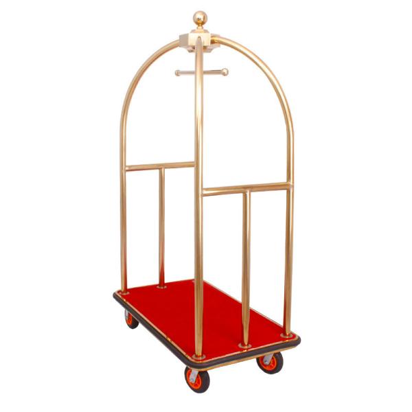 Quality Stainless Steel Hotel Luggage Cart With Wheels Hotel Luggage Trolley for sale