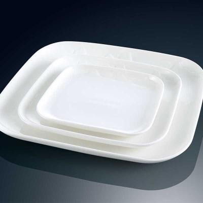 China White Ceramic Square Plates Durable Porcelain Dessert Plate For Home for sale