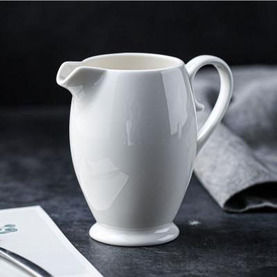 China Classical Custom Design Fine Bone China Creamer Milk Pot With Handle For Home for sale