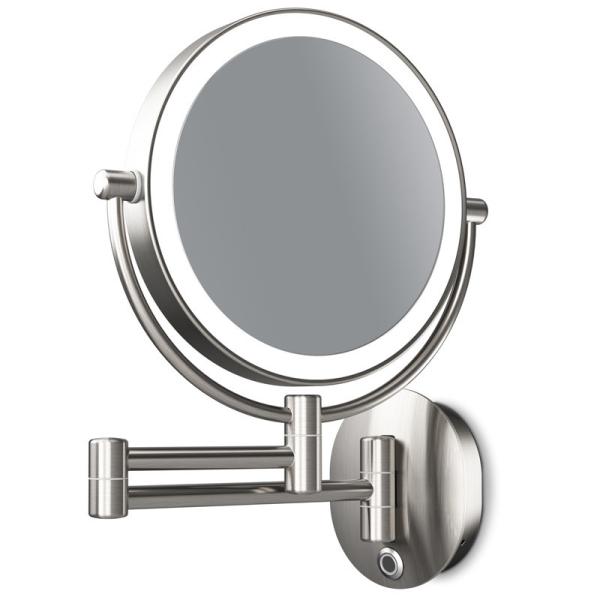 Quality LED Hotel Magnifying Mirror Hotel Amenities Supplies Wall Mounted Makeup Mirror for sale