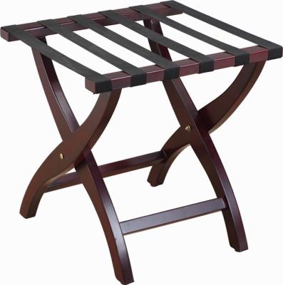 China Hotel 6 Black Straps Wooden Luggage Racks For Suitcases for sale