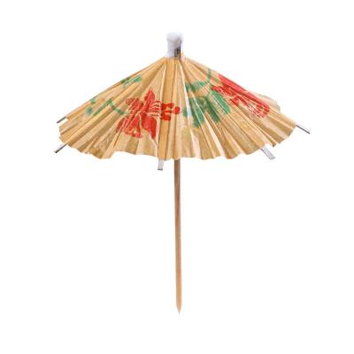 China Disposable Fruit Skewers Bamboo Umbrella 14cm Length Pink Blue for sale