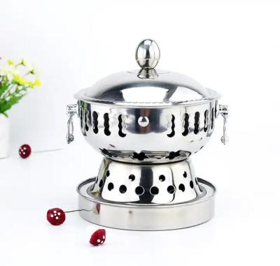 China Alcohol Stove Buffet Pot With Lid / Stainless Steel Alcohol Pot for sale