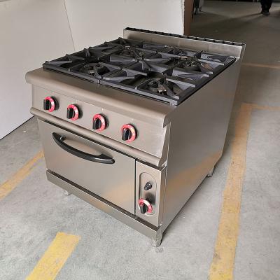 China Kitchen Free Standing Stainless Steel 4 Burners Gas Range Stove With Oven for sale