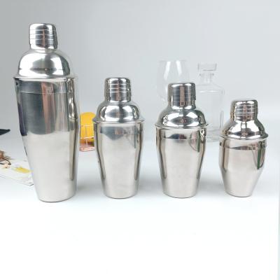 China 250ml 500ml 700ml Stainless Steel Large Bartender Shaker With Built In Strainer for sale