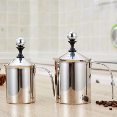 China 400ml 800ml Manual Milk Frother Cappuccino Milk Frothing Jug for sale