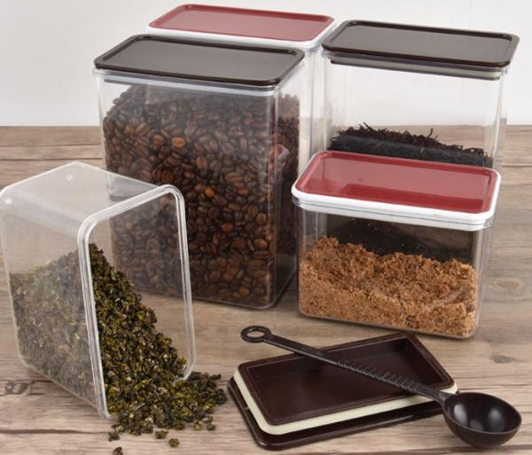 Quality PP 0.5L 1L Coffee Bean Storage Container Hotel Amenities Supplies Coffee Storage for sale
