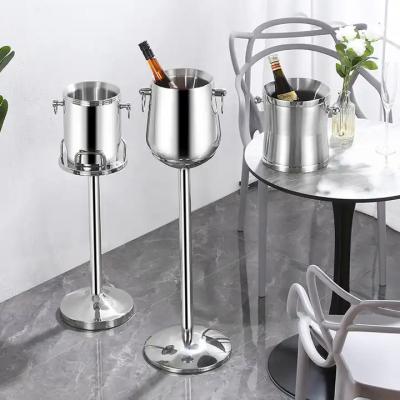 China SS304 Champagne Ice Bucket With Stand Coffee Bar Equipment for sale