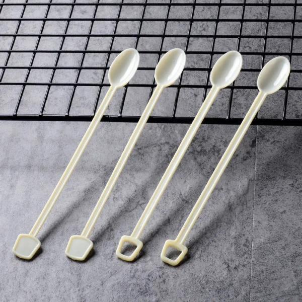 Quality Reusable Disposable Plastic Table Spoon For Honey Ice Cream Soup Coffee for sale
