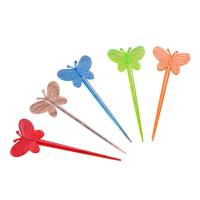 china Butterfly Plastic Disposable Fruit Stick Creativity Bar Restaurant Home Fork
