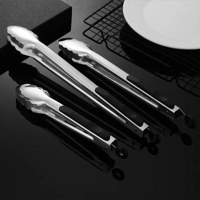 China Eco-Friendly Stainless Steel Kitchen Food Clips Tongs With Silicone Handle for sale