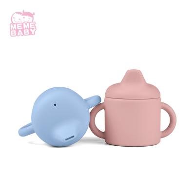 China Customized Silicone Baby Cup Non Spill Training Set Baby Silicone Straw Drink Cup for sale