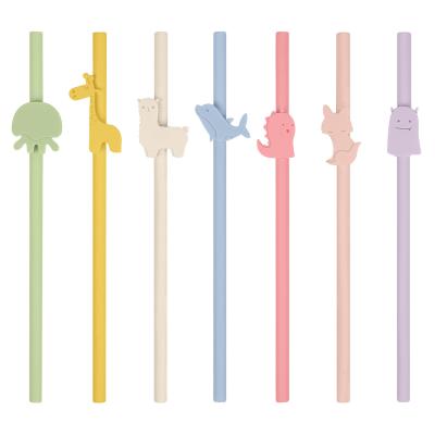 Chine Animal Shape Baby Silicone Drinking Straw Custom Soft Foldable à vendre