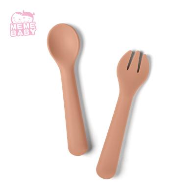 China Baby Training Kids Fork And Spoon Rust Color Temperature Resistance for sale