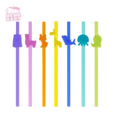 China Flexible Food Grade Silicone Soft Reusable Straws For Kids for sale